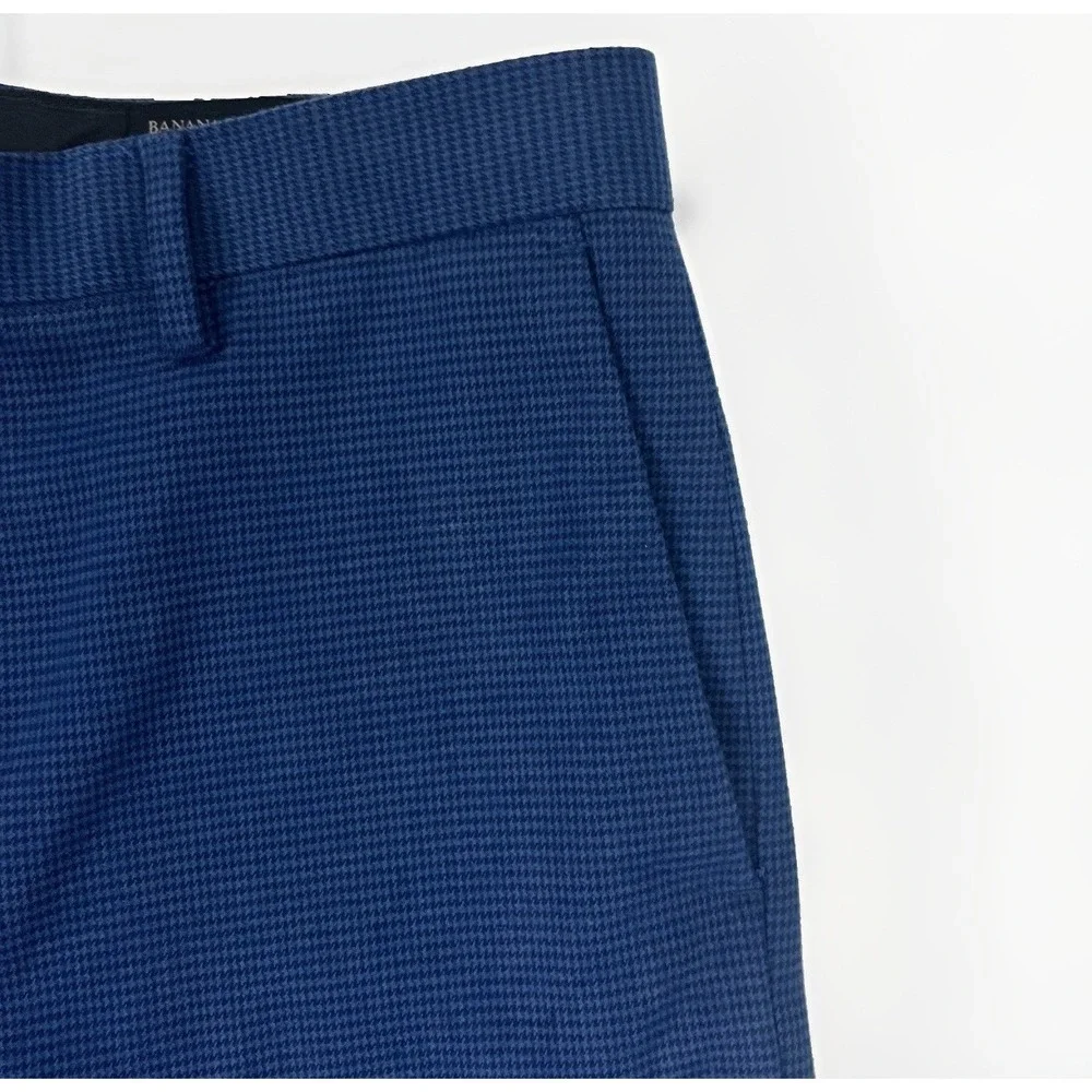 NWT Banana Republic Factory Tailored Fit Suit 2 Pc Blue Houndstooth 42S 34x30